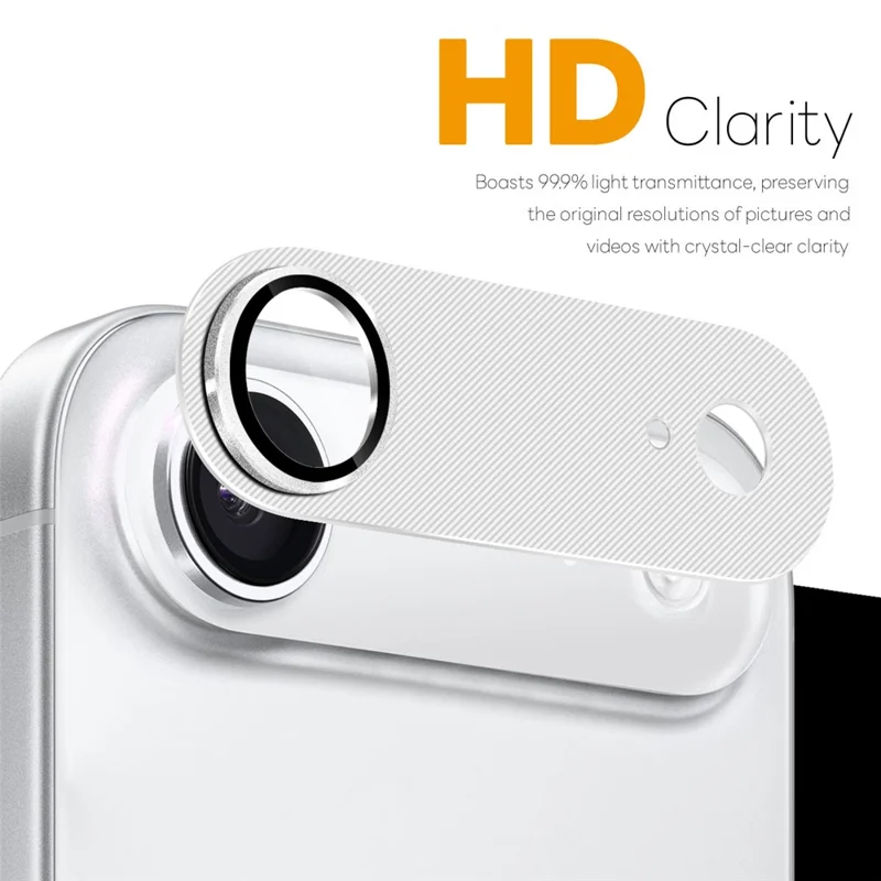 NORTHJO For iPhone 17 Air Camera Lens Protector CD Veins Integrated Metal Tempered Glass Lens Film - Silver