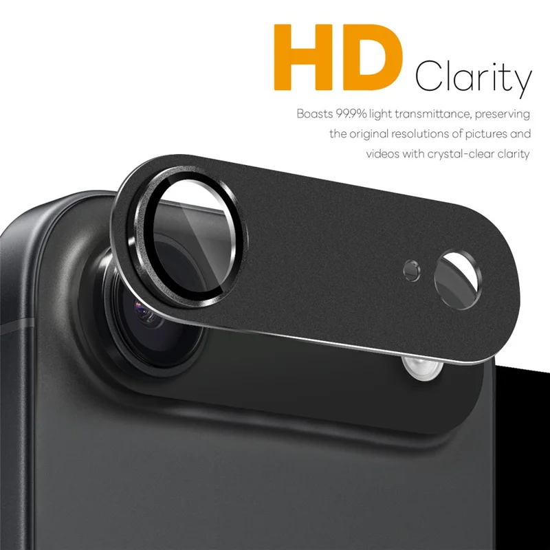 NORTHJO Для iPhone 17 Защитная пленка для камеры с матовым интегрированным металлическим закаленным стеклом - Черный