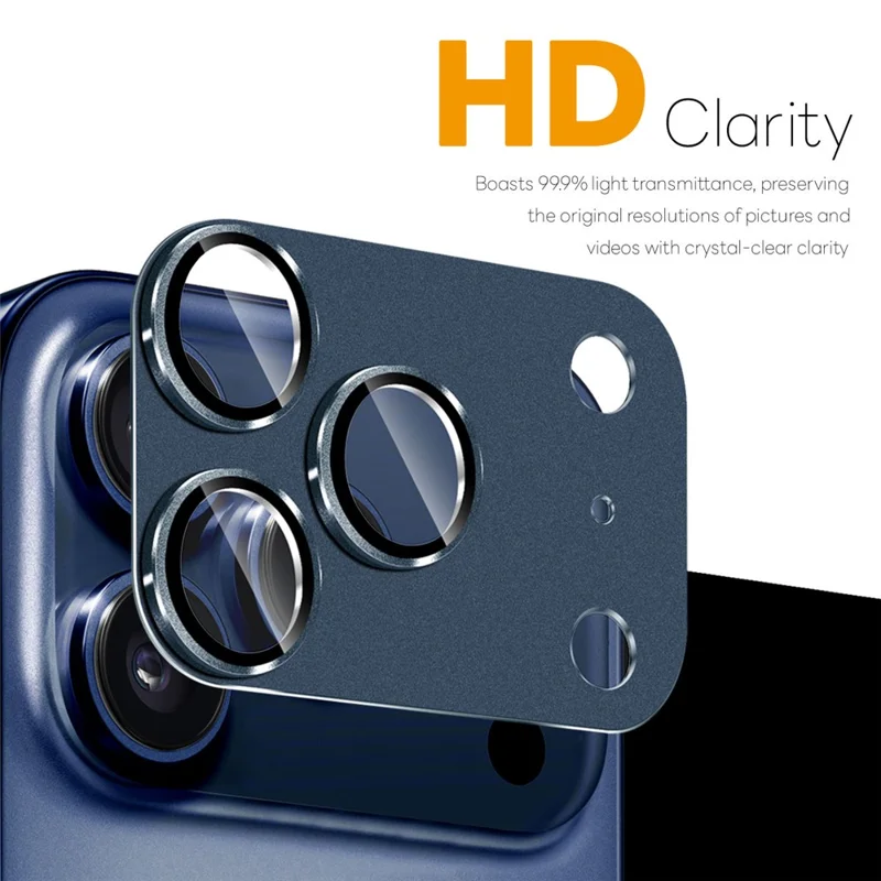 NORTHJO For iPhone 17 Pro Camera Lens Protector Matte Integrated Metal Tempered Glass Lens Film - Blue