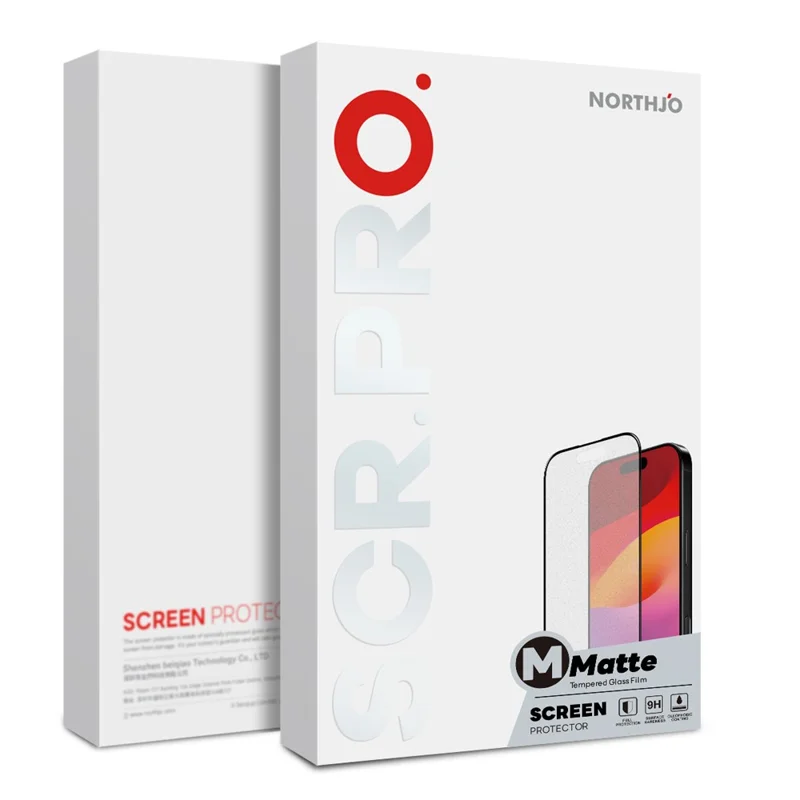 NORTHJO A++ Película Protetora de Vidro Temperado Fosco para iPhone 17 Pro Max - Cobertura Total Anti-Impressões Digitais