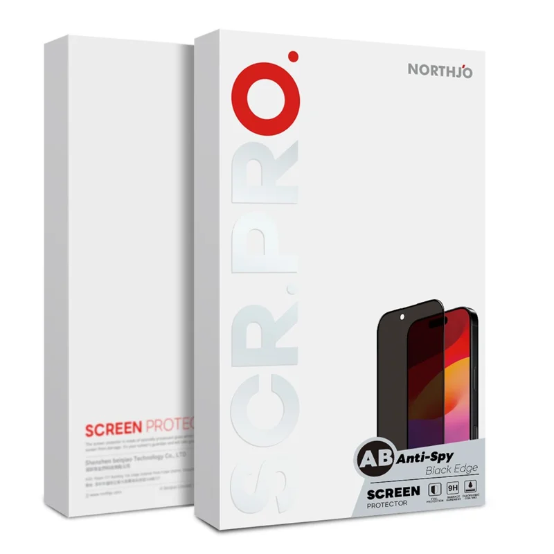 NORTHJO A++ For iPhone Air Screen Protector Privacy Full Glue Silk Printing Anti-Spy Tempered Glass Film