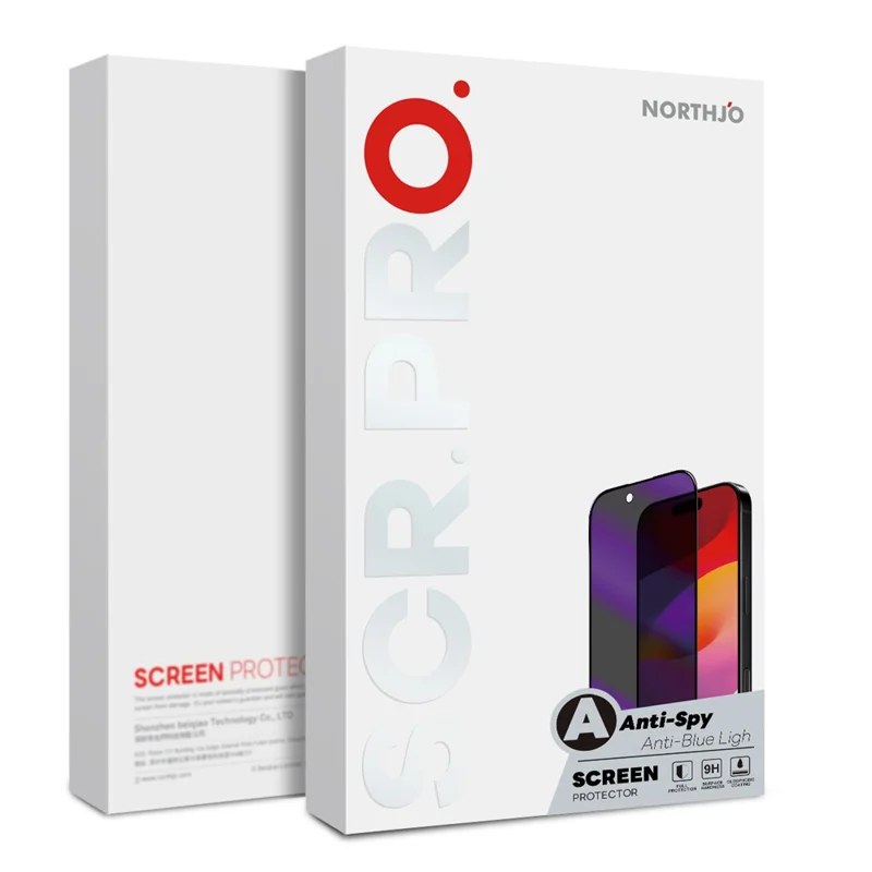 NORTHJO A++ For iPhone 17 Air Privacy Screen Protector Full Glue Silk Printing Anti Spy Anti-blue-ray Tempered Glass Film