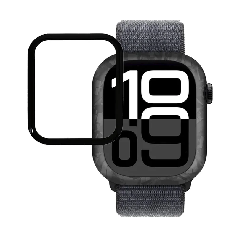 for Apple Watch Series 10 42mm Screen Protector 3D Curved Full Screen Silk Printing Tempered Glass Film
