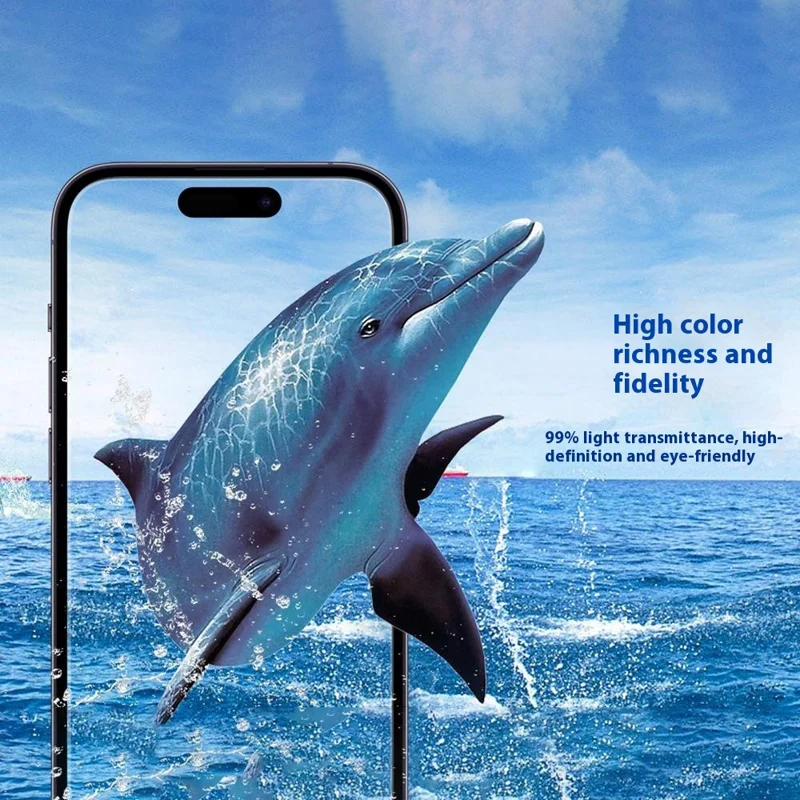 URR For iPhone 15 Pro Max Screen Protector No Black Edge Clear 0.25 Arc 9H Tempered Glass Film