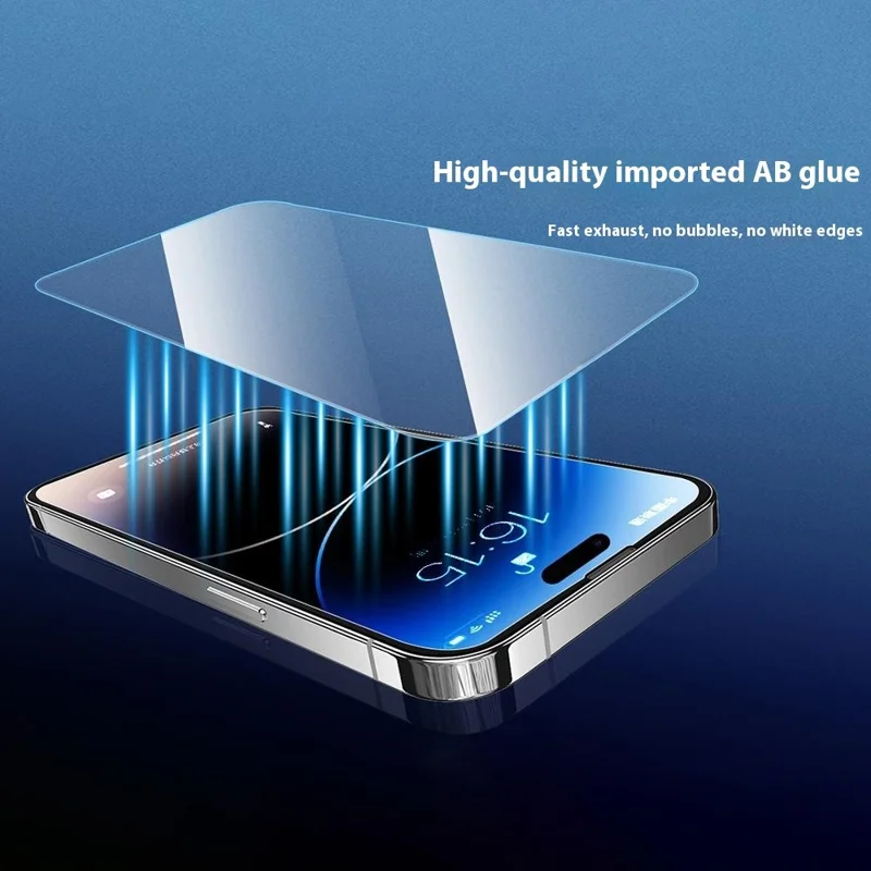 URR For iPhone 15 Pro Max Screen Protector No Black Edge Clear 0.25 Arc 9H Tempered Glass Film