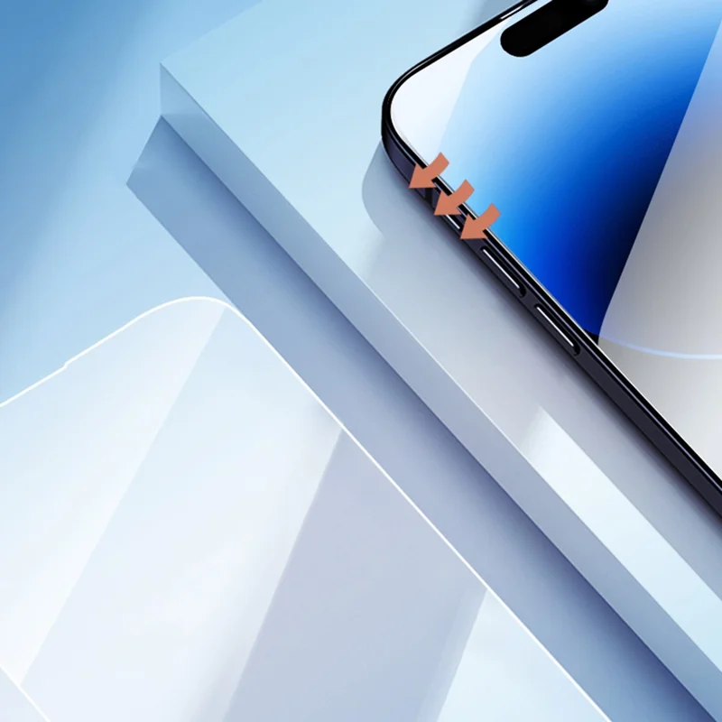 URR For iPhone 15 Pro Max Screen Protector No Black Edge Clear 0.25 Arc 9H Tempered Glass Film