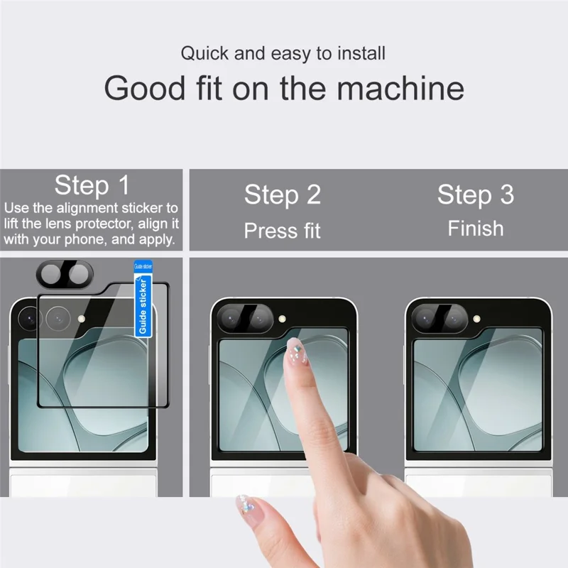 IMAK para Samsung Galaxy Z Flip7 FE 5G Cristal Templado Protector de Lente de Cámara + Protector de Pantalla Trasera (Versión Negra)