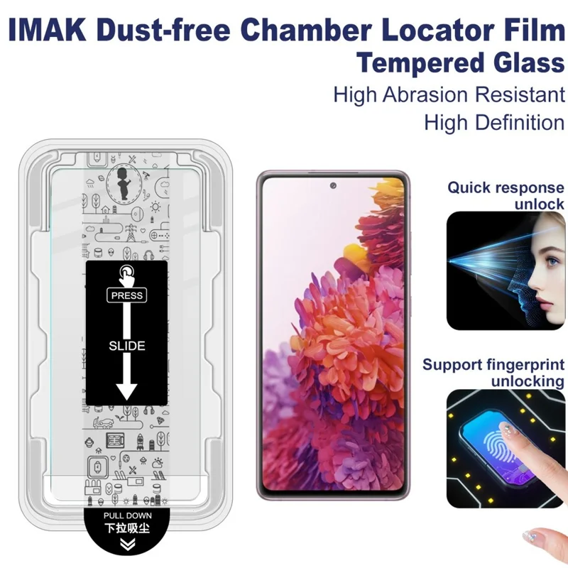 IMAK H Series Tempered Glass Film for Samsung Galaxy S20 FE / S20 FE 5G / S20 FE 2022 /  S20 Lite Dust-free Installation Screen Protector (Fingerprint Unlock)