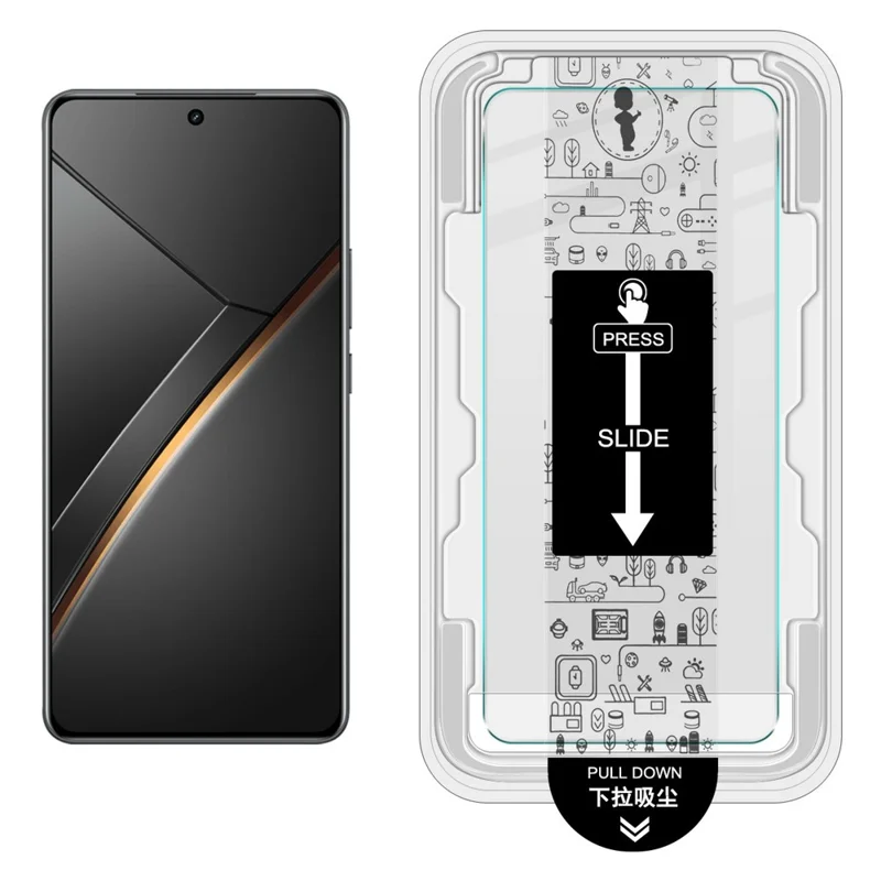 IMAK H Series For Realme Neo7 5G Tempered Glass Screen Protector Easy Installation Film with Auto Dust-Remove Tool Kit (Fingerprint Unlock)