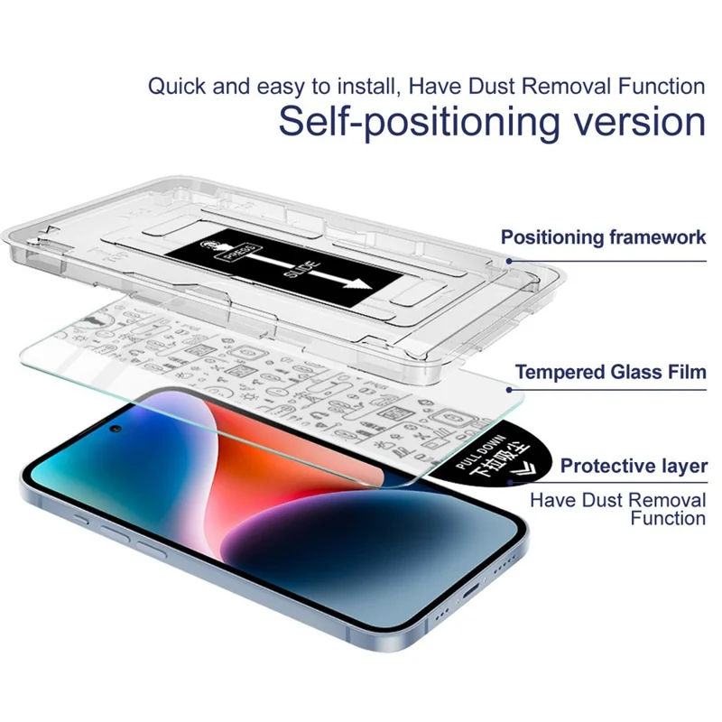 IMAK H Series For Realme Neo7 5G Tempered Glass Screen Protector Easy Installation Film with Auto Dust-Remove Tool Kit (Fingerprint Unlock)