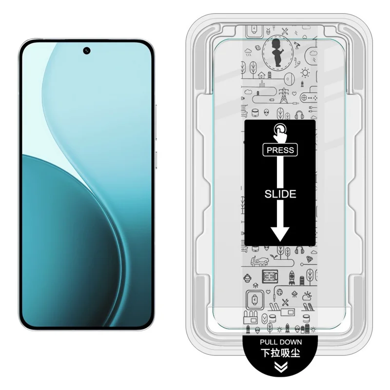 Защитное стекло IMAK H Series для Oppo Reno14 Pro 5G (Глобальная версия) с возможностью установки без пыли (Разблокировка по отпечатку пальца)