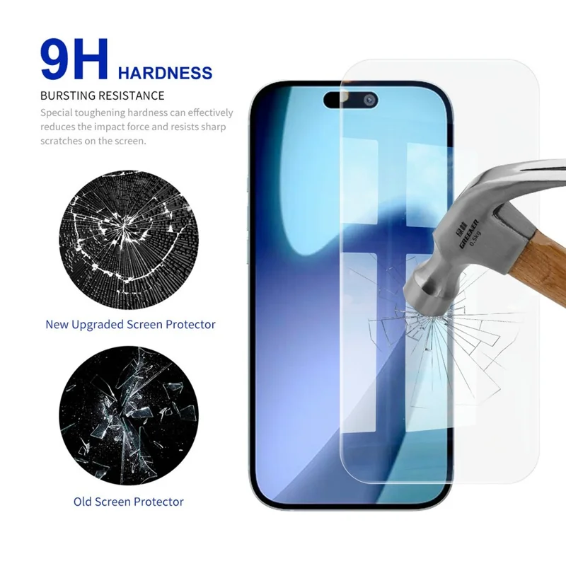 RURIHAI Para iPhone 17 Pro Max Película Protetora de Tela 0,26mm Vidro de Silício de Alumínio 2,5D de Alta Qualidade