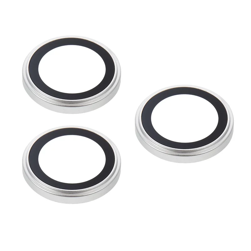Für iPhone 17 Pro / 17 Pro Max Kameraobjektiv-Schutz Metallring Gehärtetes Glas Objektivschutzfolie (Erhöhter Rand) - Silber