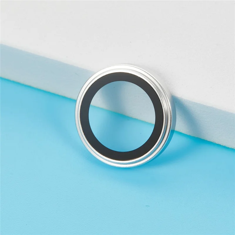 For iPhone Air Camera Lens Protector Metal Ring Tempered Glass Lens Film (Raised Edge) - Silver
