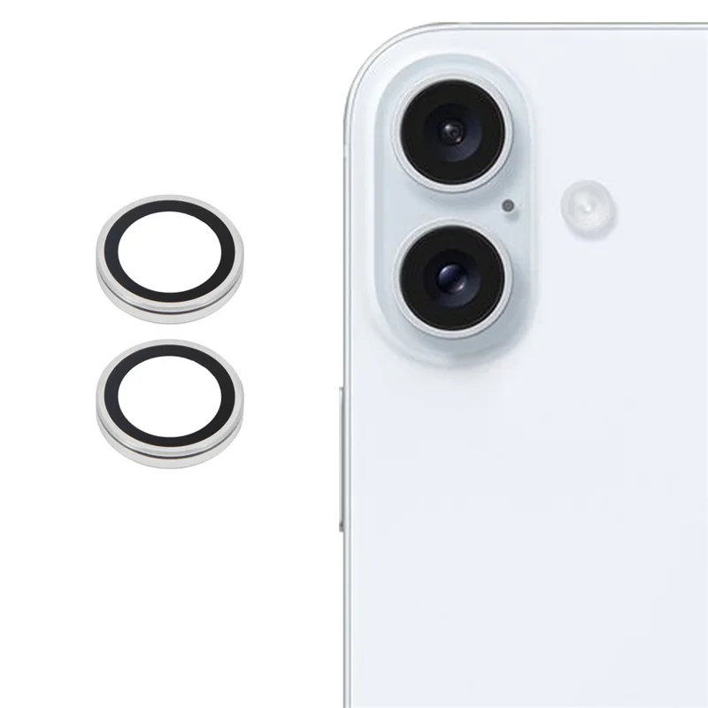 Kameraobjektiv-Schutz für iPhone 17 mit Metallring Panzerglas Schutzfolie (Erhöhter Rand) - Transparent