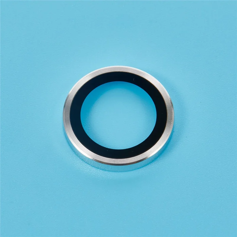 For iPhone 17 Pro Max  /  17 Pro Camera Lens Protector Metal Ring Tempered Glass Film - Silver