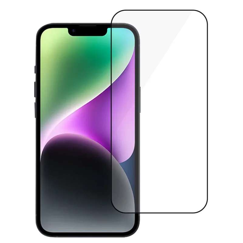 URR Für iPhone 16e / 14 / 13 / 13 Pro Bildschirmschutz Seidendruckglas Klarer Film Unterstützung Face ID