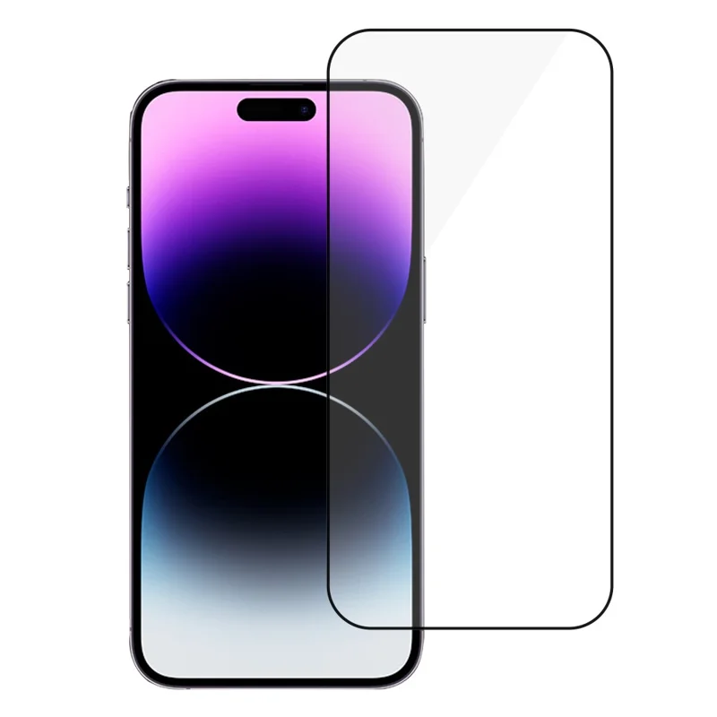 URR Für iPhone 14 Pro Bildschirmschutz Seidendruckglas Klare Folie Unterstützung Face ID