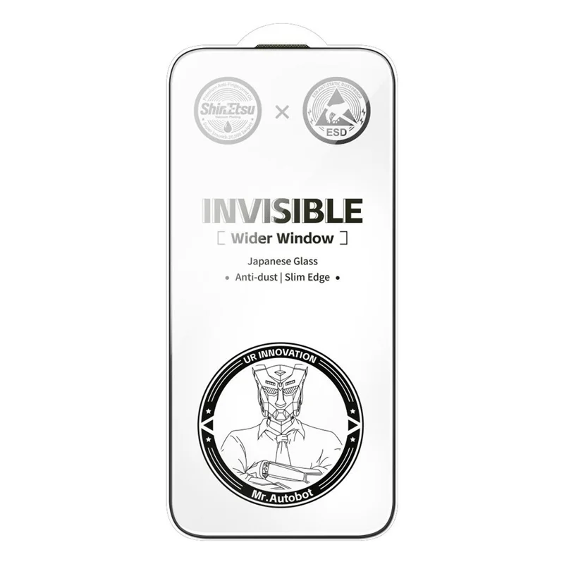 URR For iPhone 17 Pro HD Screen Protector Invisible Shield Ultra Slim Black Edge 9H Tempered Glass Film