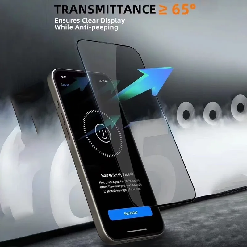 URR для iPhone 17 Pro 360 градусов Защитная Privacy Screen Protector Анти-шпион HD Закаленное стекло Пленка 0.26mm 9H