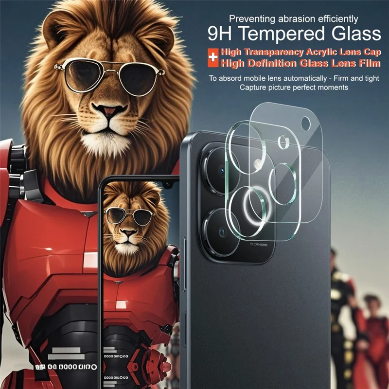 IMAK For Realme Note 70T 4G Tempered Glass Camera Lens Protector + Acrylic Lens Cap