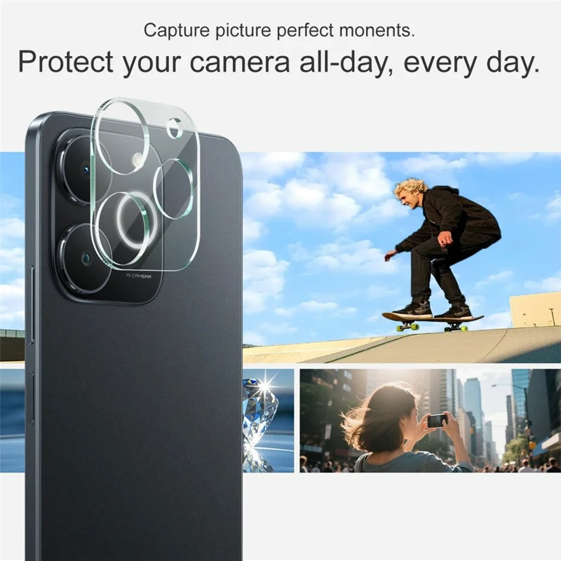 IMAK For Realme Note 70T 4G Tempered Glass Camera Lens Protector + Acrylic Lens Cap