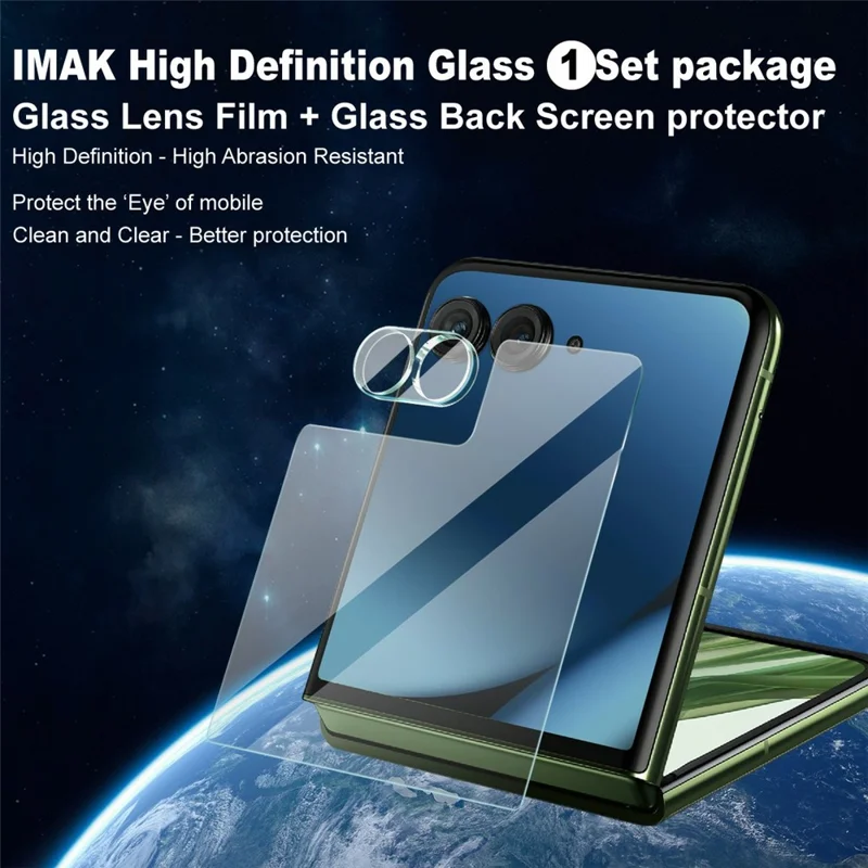 IMAK per Motorola Razr 60 Ultra 5G Pellicola Protettiva per Obiettivo Fotocamera + Vetro Temperato per Schermo Posteriore