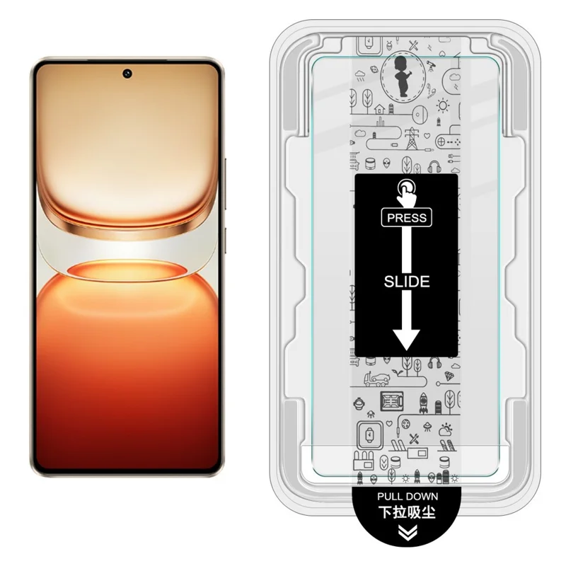 IMAK H Series Tempered Glass Screen Protector for vivo iQOO Z10 Turbo 5G / Z10 Turbo Pro 5G / Y300 GT 5G Easy Installation Film with Auto Dust-Remove Tool Kit (Fingerprint Unlock)