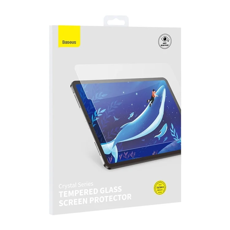 BASEUS for iPad Pro 11-inch (2018) / (2020) / (2021) / iPad Air (2020) / (2022) 0.3mm Clear Full Cover Screen Protector Crystal Tempered Glass Anti-Blue Light Eye Protection Film