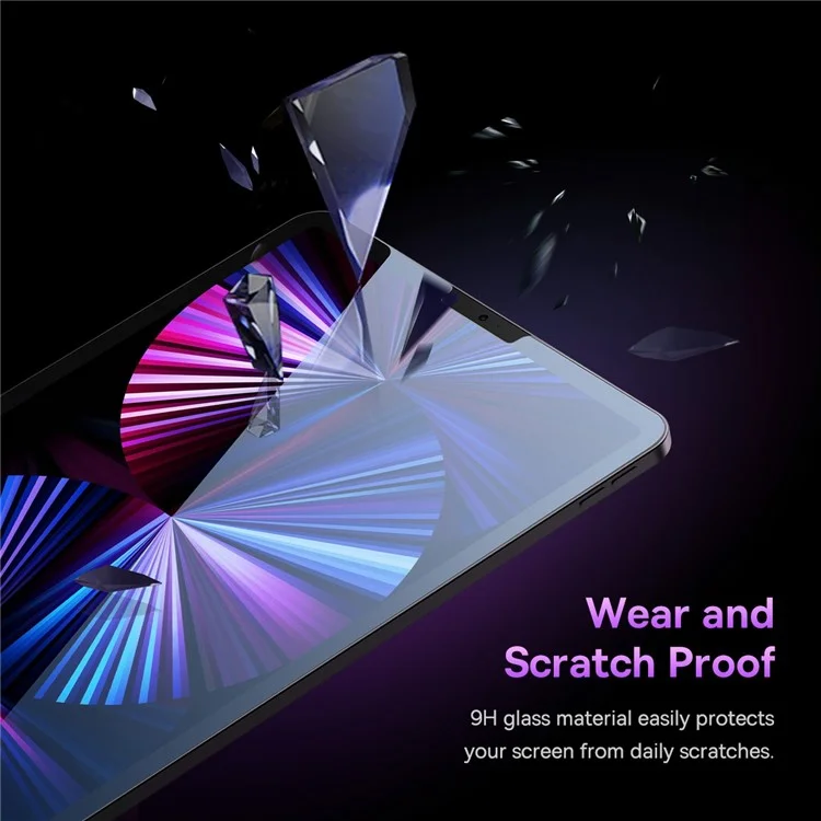 BASEUS for iPad Pro 11-inch (2018) / (2020) / (2021) / iPad Air (2020) / (2022) 0.3mm Clear Full Cover Screen Protector Crystal Tempered Glass Anti-Blue Light Eye Protection Film