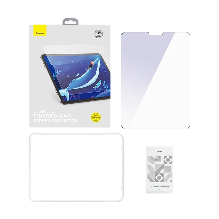 BASEUS for iPad Pro 11-inch (2018) / (2020) / (2021) / iPad Air (2020) / (2022) 0.3mm Clear Full Cover Screen Protector Crystal Tempered Glass Anti-Blue Light Eye Protection Film