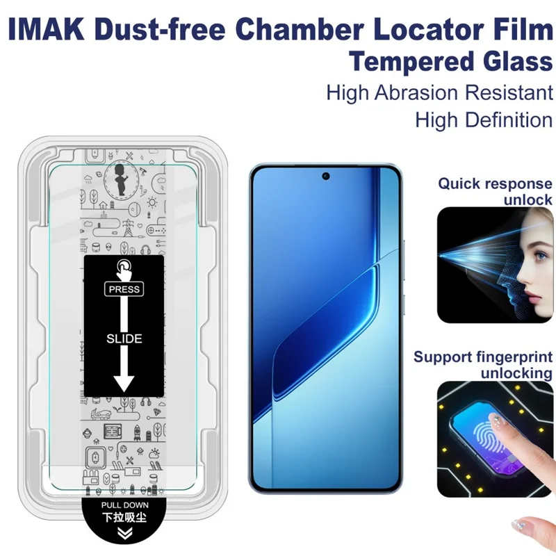 IMAK H Series для vivo iQOO Neo10 Pro+ 5G Закаленное стекло для экрана Пылезащитная пленка для установки (Разблокировка отпечатка пальца)