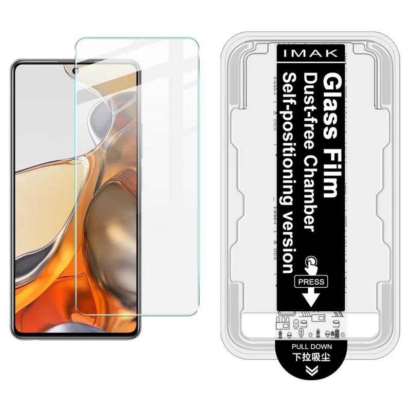 IMAK H Series Tempered Glass Screen Protector for Xiaomi 11i 5G / 11T 5G / 11T Pro 5G Easy Installation Film with Auto Dust-Remove Tool Kit (Fingerprint Unlock)