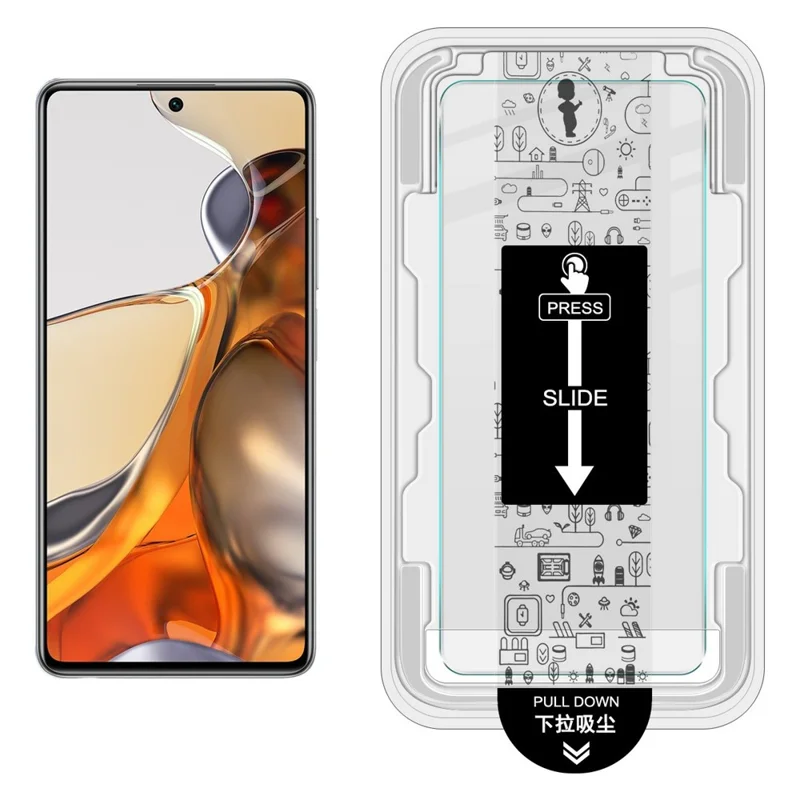 IMAK H Series Tempered Glass Screen Protector for Xiaomi 11i 5G / 11T 5G / 11T Pro 5G Easy Installation Film with Auto Dust-Remove Tool Kit (Fingerprint Unlock)