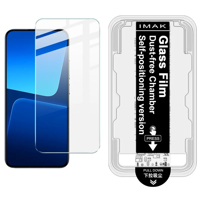 IMAK H Series para Xiaomi 14 / 13 Protector de pantalla de vidrio templado Película de instalación sin polvo (Desbloqueo de huellas dactilares)