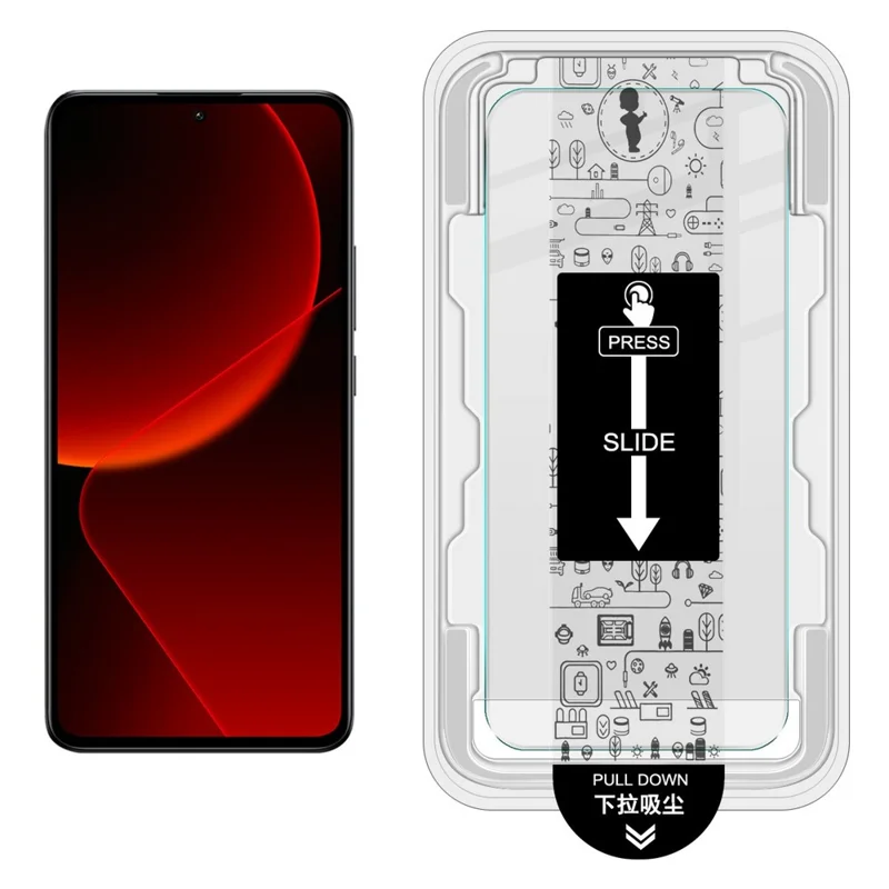 IMAK H Series Para Xiaomi 13T / 13T Pro Protetor de Tela de Vidro Temperado Filme de Instalação Livre de Poeira (Desbloqueio de Impressão Digital)