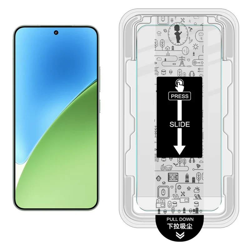 IMAK H Series For Xiaomi 15 / 15 Custom Edition Tempered Glass Screen Protector Easy Installation Film with Auto Dust-Remove Tool Kit (Fingerprint Unlock)