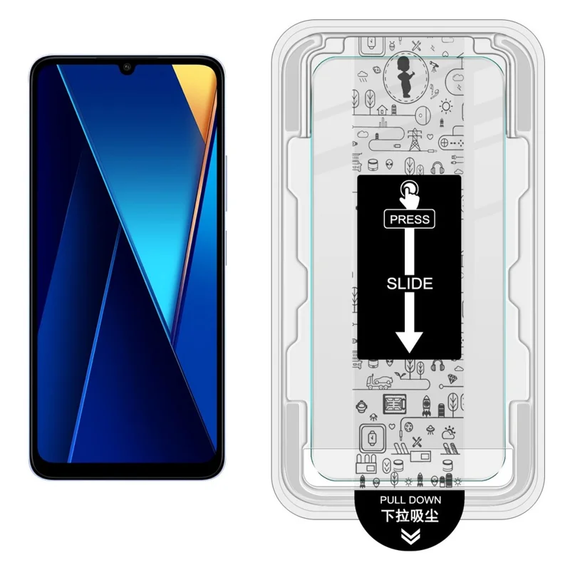 IMAK H Серия Для Xiaomi Poco C65 4G / Redmi 13C 4G Закаленное стекло Защитная пленка (Разблокировка отпечатка пальца)