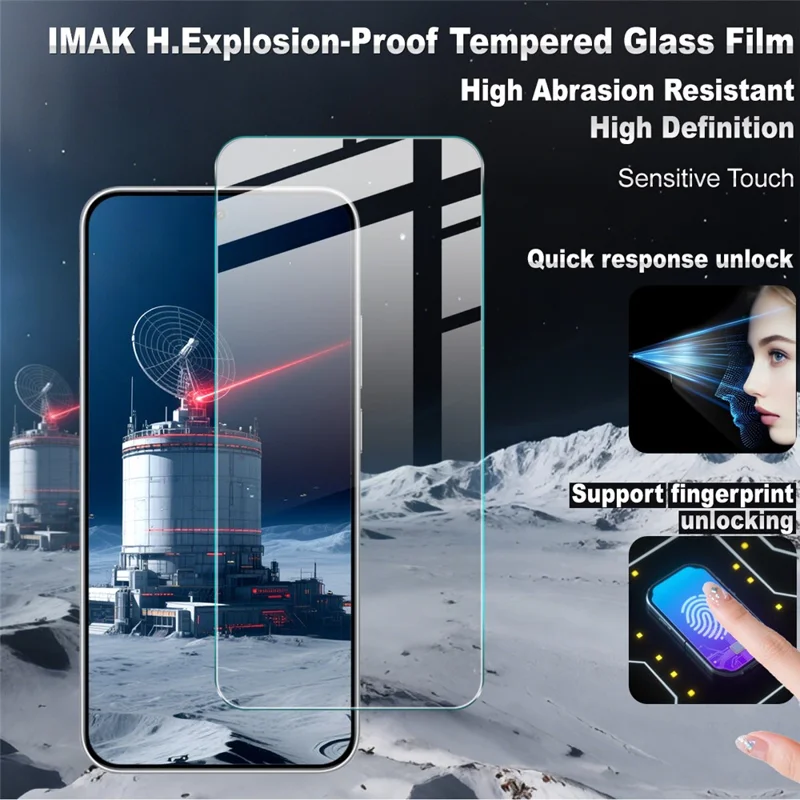 IMAK H Series For Xiaomi Redmi Note 15 Pro 5G (Global) Screen Protector Tempered Glass HD Clear Film (Fingerprint Unlock)