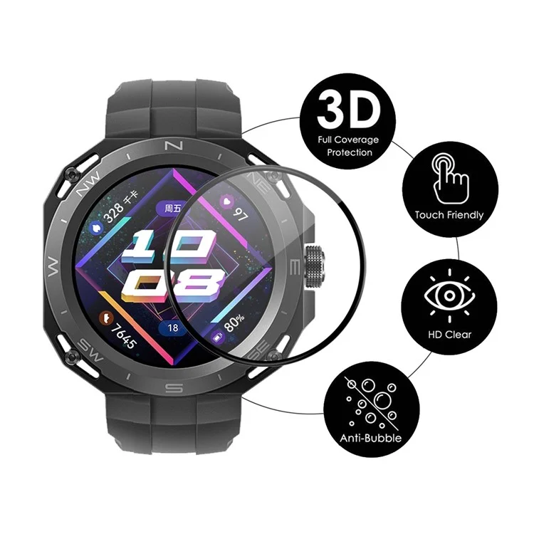 Enkay Hat-prince Per Huawei Watch GT Cyber ​​3d Curved Schermo Protector Schermo PC Soft PC Anti-Scratch HD Clear Full Cover Film