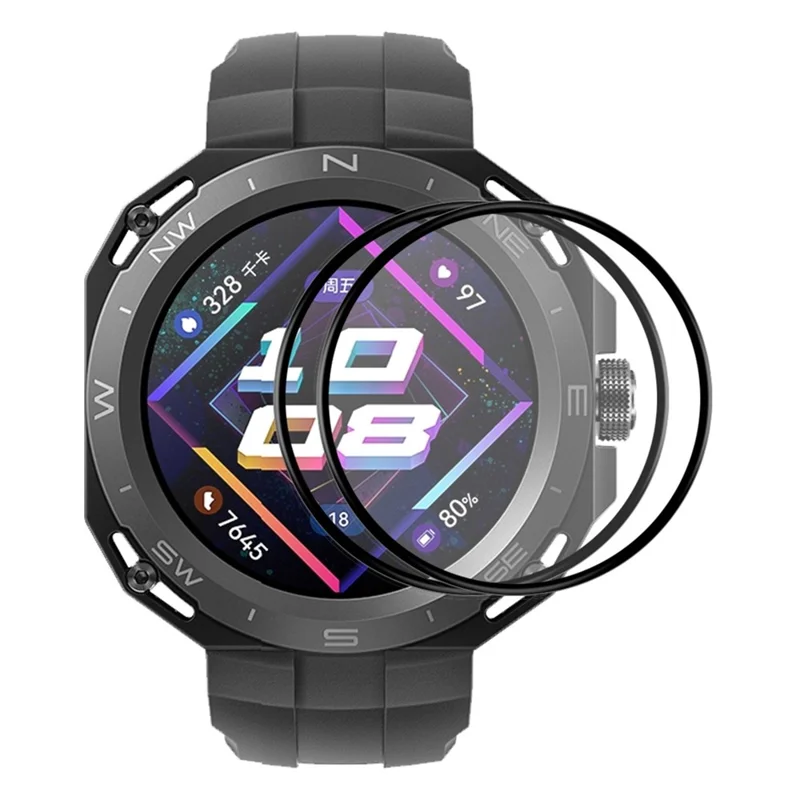 ENKAY HAT PRINCE 2 Stück für Huawei Watch GT Cyber Uhr Displayschutzfolie, vollflächige 3D-gekrümmte weiche PC-Kantenschutzfolie, ultraklare Folie