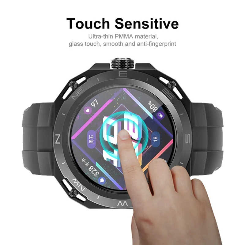 ENKAY HAT PRINCE 2 Stück für Huawei Watch GT Cyber Uhr Displayschutzfolie, vollflächige 3D-gekrümmte weiche PC-Kantenschutzfolie, ultraklare Folie