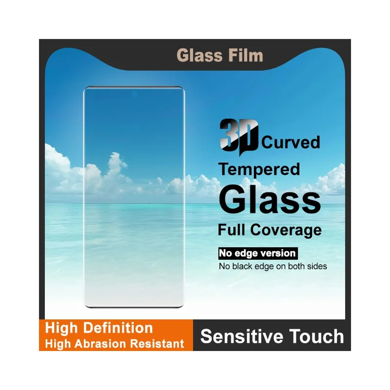 IMAK Für vivo V60 5G Bildschirmschutz 3D gebogenes Hartglasfilm (Keine Kantenversionversion) (Fingerabdruckentsperrung)
