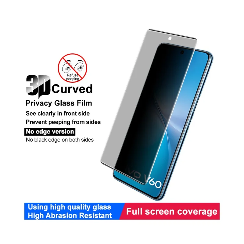 IMAK Für vivo V60 5G Anti-Spion Gehärtetes Glas Bildschirmschutz (Keine Kantenvariante)