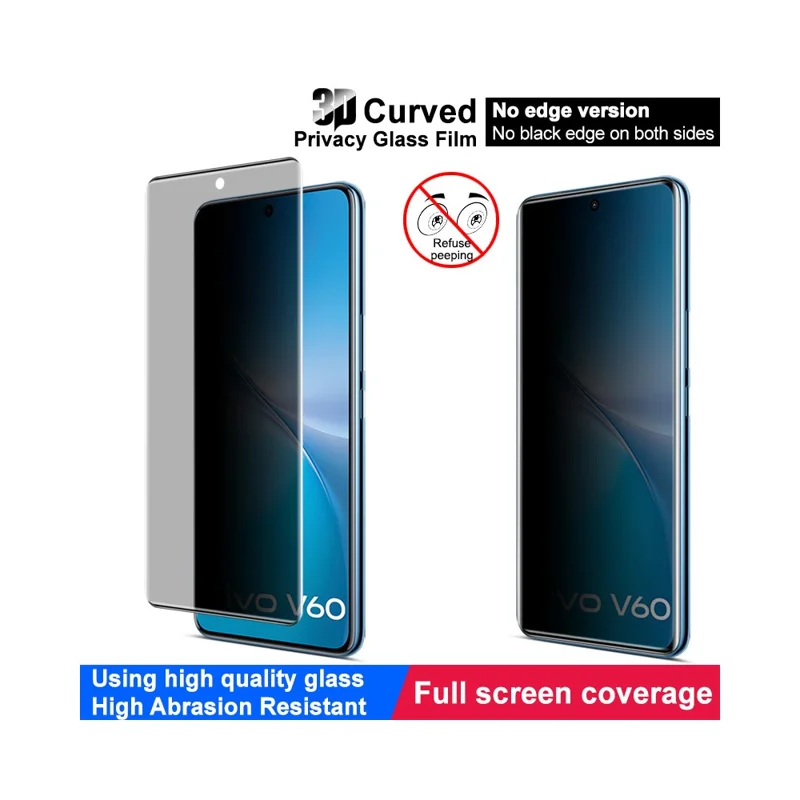 IMAK Für vivo V60 5G Anti-Spion Gehärtetes Glas Bildschirmschutz (Keine Kantenvariante)