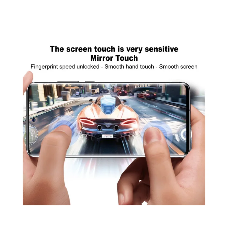 IMAK Für vivo V60 5G Bildschirmschutz 3D Gekrümmtes Gehärtetes Glasfilm mit Positionierungsrahmen (Fingerabdruckentsperre)