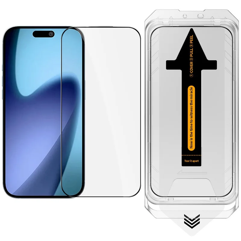 RURIHAI voor iPhone Air Screen Protector HD Clear High Aluminium-Silicon Glasfolie met Uitlijngereedschap