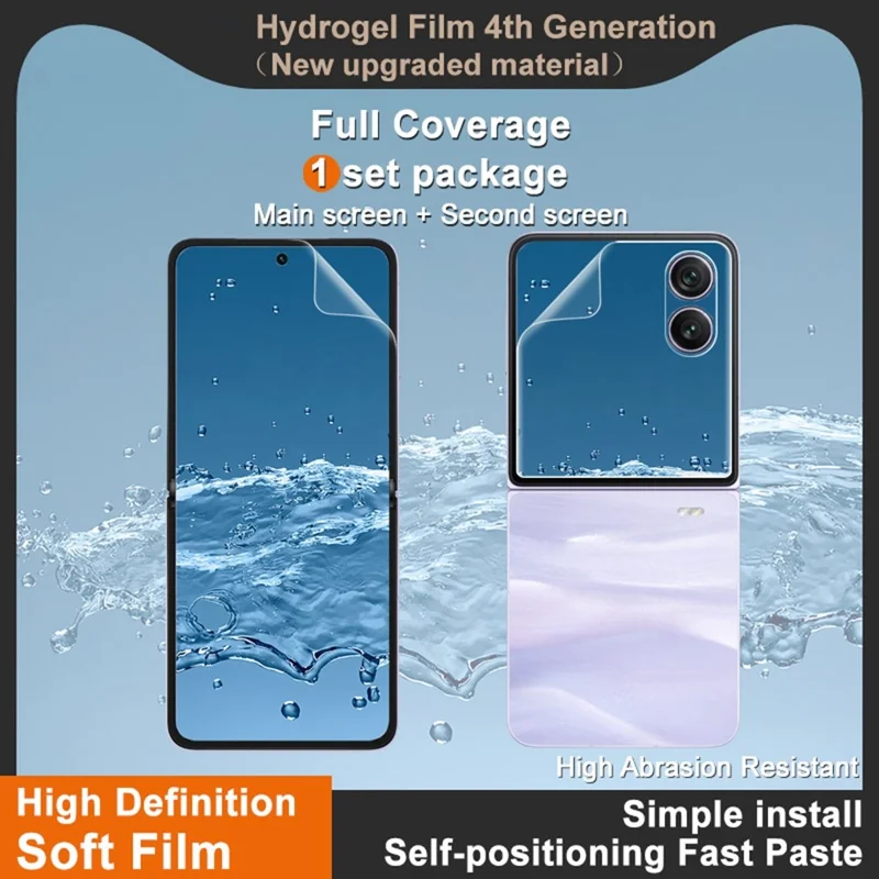 IMAK Hydrogel Film 4th Gen for Honor Magic V Flip 2 1 Set TPU Screen Film (Front Screen + Inner Large Screen)