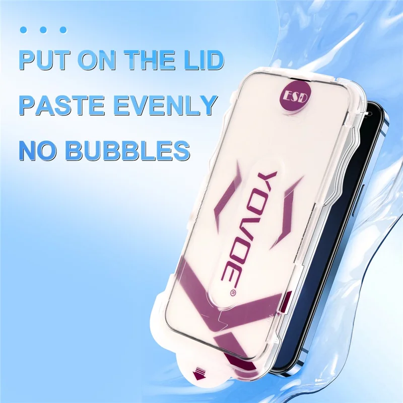 YOVOE voor iPhone 16 Plus Screen Protector Silk Printing HD Gehard Glas Film met Installatiegereedschap