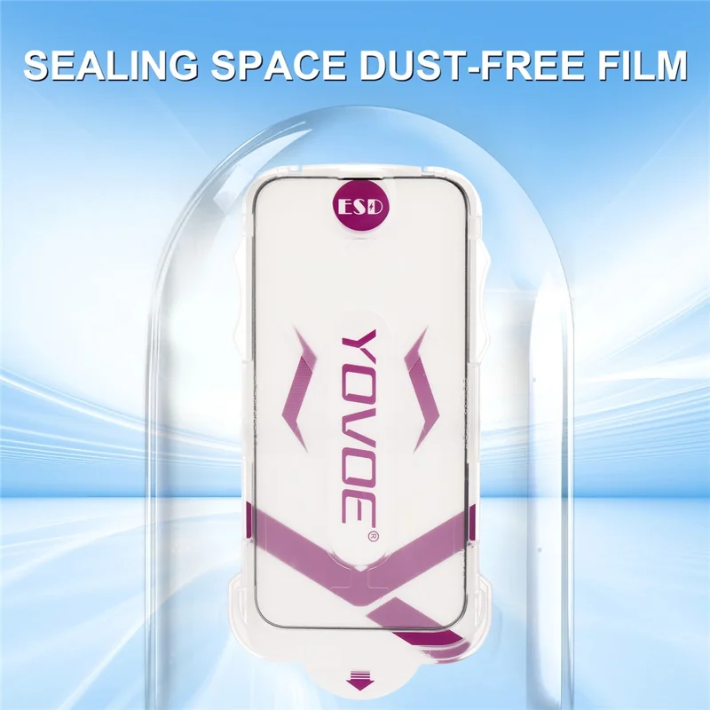 YOVOE For iPhone 15 Screen Protector Silk Printing HD Tempered Glass Film with Installation Tool